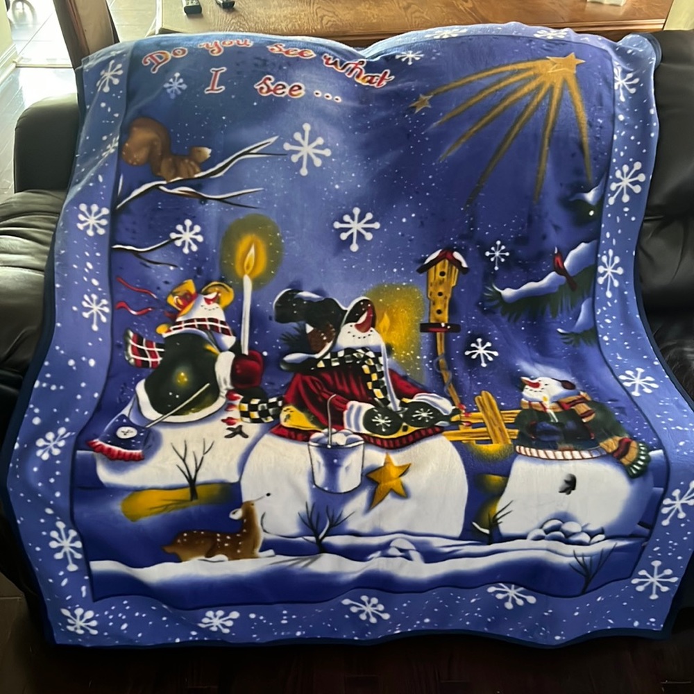 Minimalist Happy Holidays Fun Family  Fleece Throw Blanket